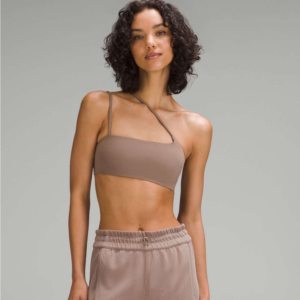 Lululemon | Nulu Strappy One Shoulder Bra in Taupetastic | Sz 10
